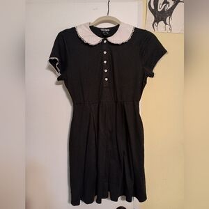 Hot Topic White Collared Black Dress